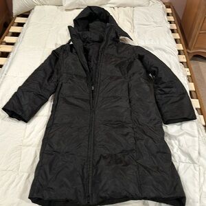 Black long women puffer coat